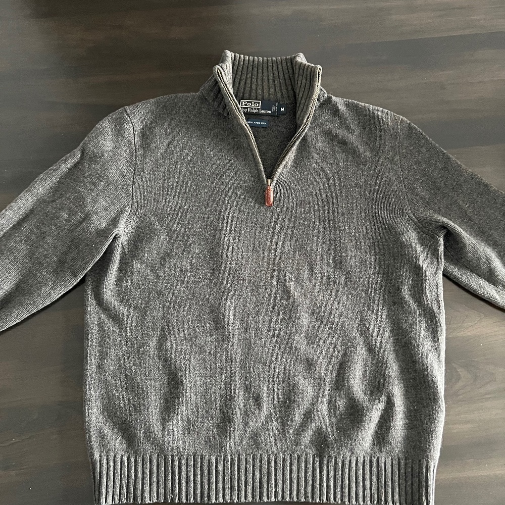 Mens Ralph Lauren wool 1/4 zip up sweater - Size M